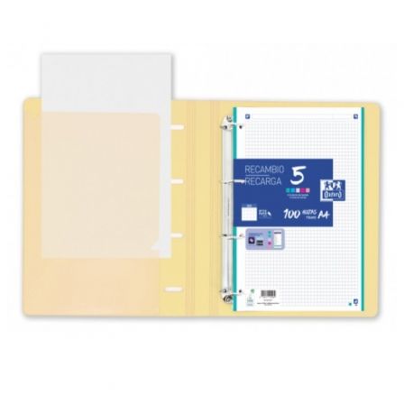 Oxford Europeanbinder 360º Polyfoam con Recambio 100 Hojas A4+ Set de 10 Colores Pastel